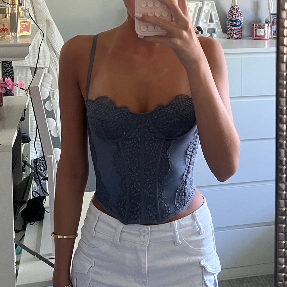Urban Outfitters Blue Corset Top